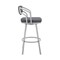 Armen Living Scranton 26" Swivel Slate Gray Faux Leather and Silver Metal Bar Stool 795044878233 - alternate 9